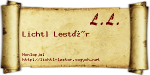 Lichtl Lestár névjegykártya